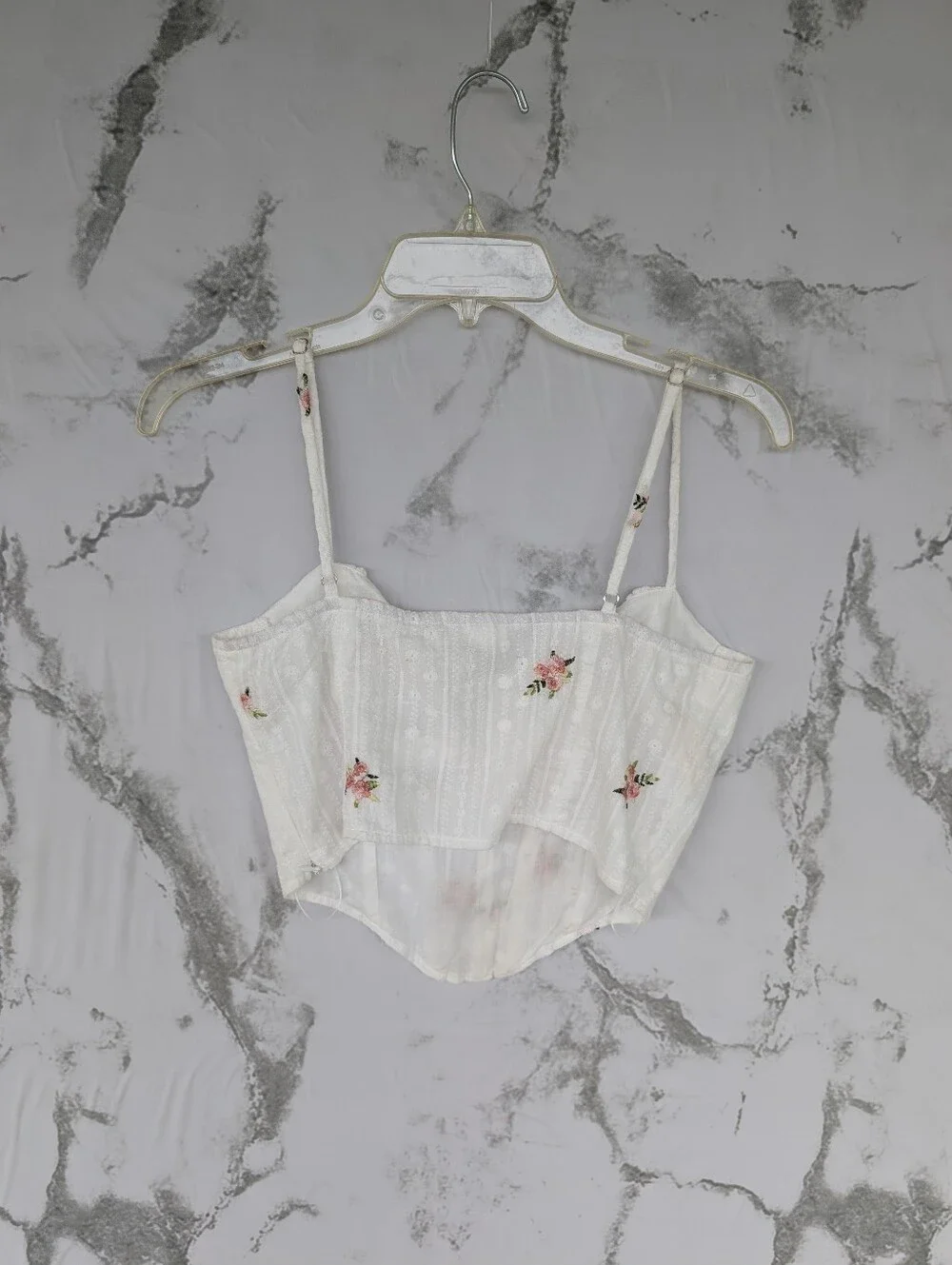 Altar'd State Women's Ivory Pink Floral Corset Cropped Tank Top Small NWT - Picture 9 of 12